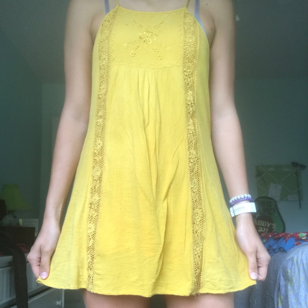 Yellow vestique sun dress